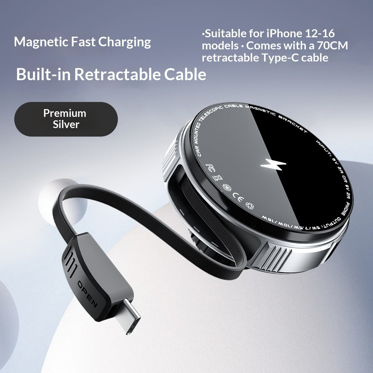 Magnetic Car Vent Mount Wireless Charging Phone Holder